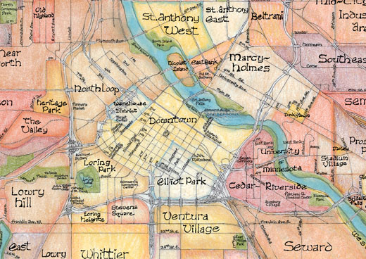 awesome Map of Minneapolis/St. Paul